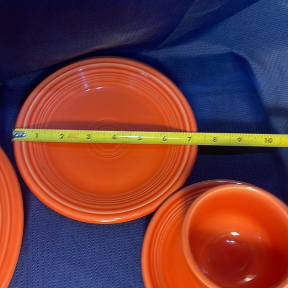 Vintage Coral orange red fiestaware dinner set of 6 with bonus mug cup EUC - Picture 4 of 8